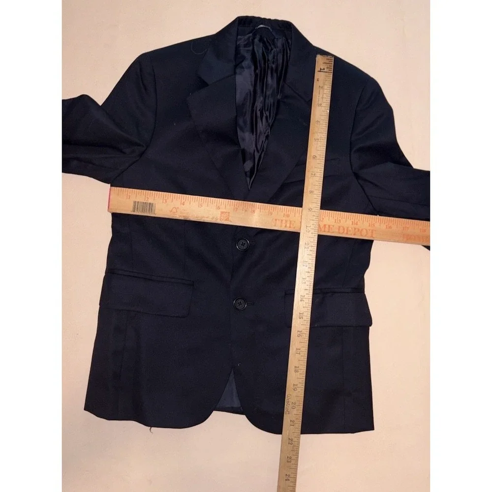 Brooks Brothers Fleece Boy's Navy Blue Wool Blazer 10 Wedding 2 Button